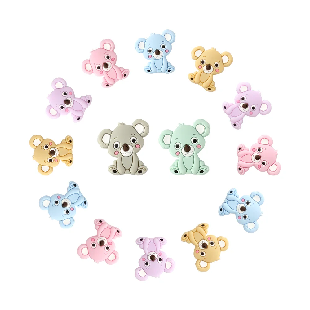 Keep&Grow Koala Silicone bead Baby Teether Food Grade Baby Teething Necklace Rodents DIY Pacifier Clip Baby Products