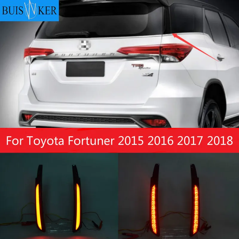 

2PCS LED Rear Pillar Lamp For Toyota Fortuner 2015 2016 2017 2018 Bumper Light Exalted Brake Light Reflector Warning Light