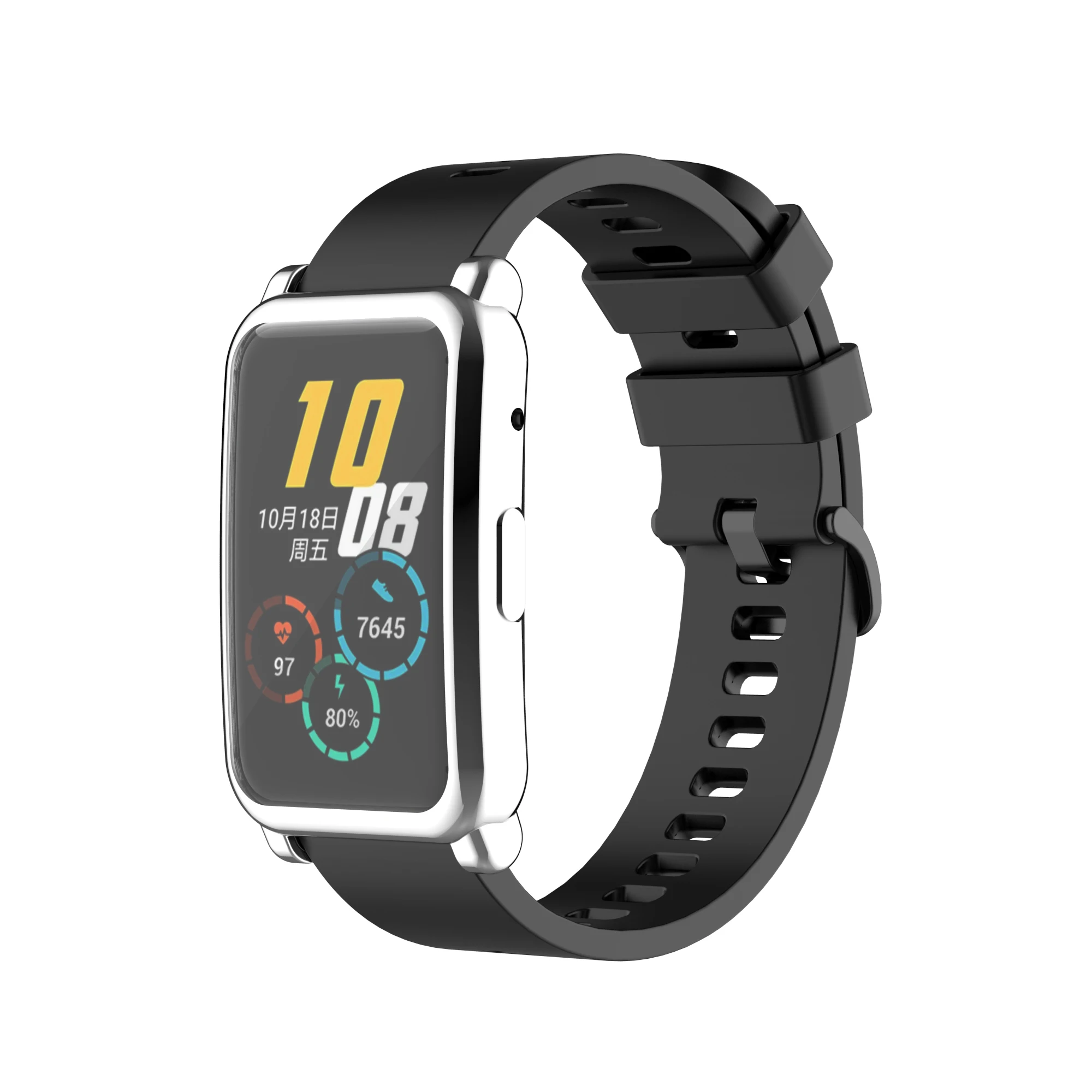 AKBNSTED Mạ TPU Dẻo Silicone Kính Ốp Lưng Vỏ Khung Viền Cho Huawei Honor Dây ES Full Hộp Đồng Hồ Phụ Kiện