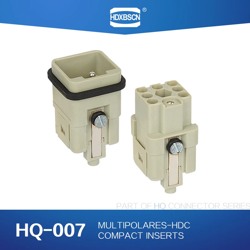 HDXBSCN Harting Industrial Rectangular Connector Heavy Duty Connector HDC HQ-007-MC/FC 7 core 10A waterproof aviation plug