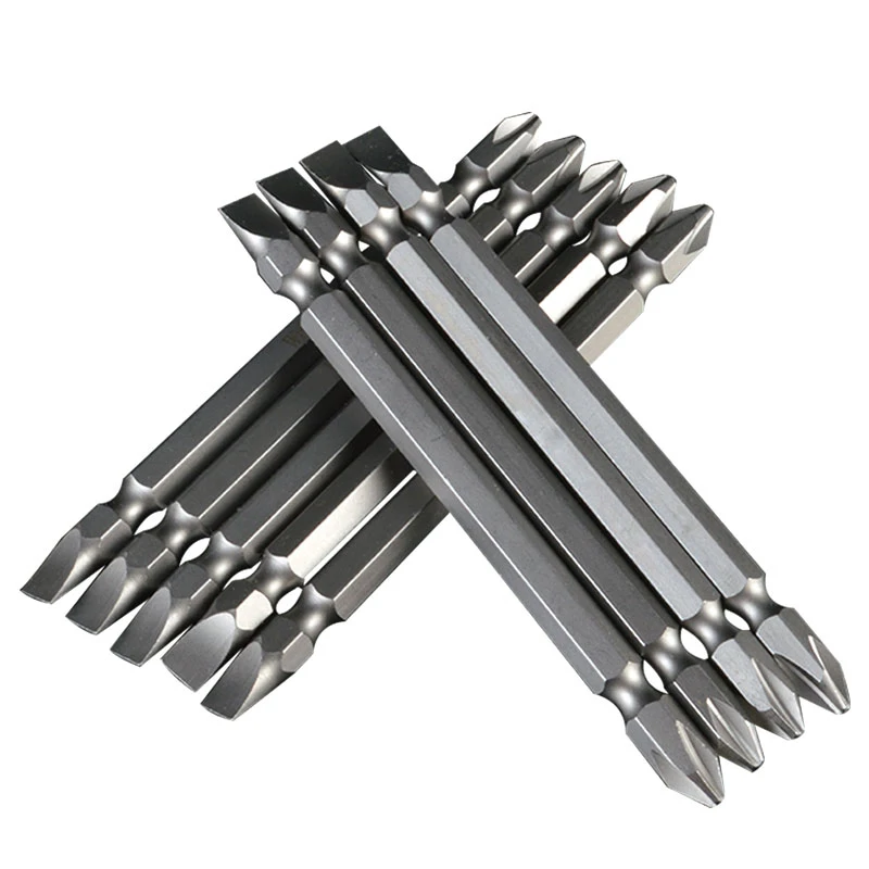 10pcs/set High Quality Magnetic Hex Shank Phillips PH2 & Slotted 6mm Double End Screwdriver Bits set 50mm 65mm 100mm 150mm 200mm