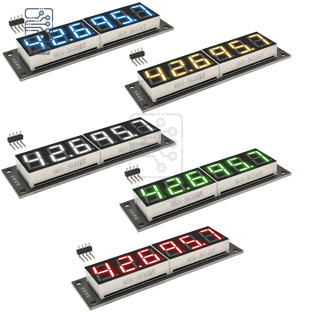 TM1637 6-Digit 0.36/0.56 inch 7 Segments Digital Tube Clock Module  Blue Yellow White Green Red LED Display For Arduino