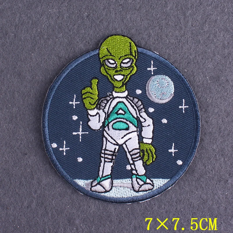Картина 6: DIY Alien/нашивка с НЛО, патчи для утюга на одежде, вышитые патчи для одежды, патчи, аксессуары для одежды
