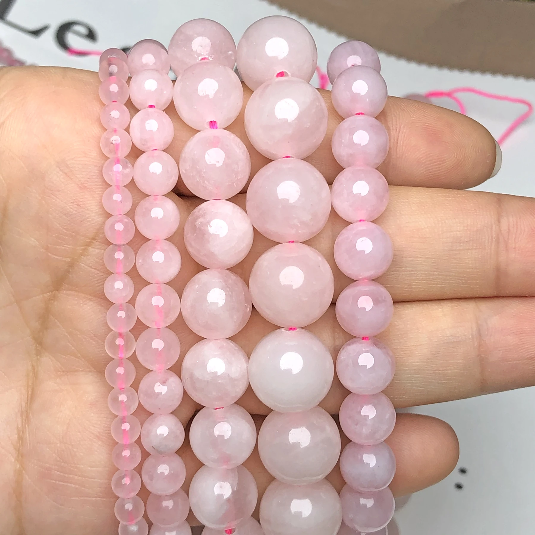 Natual Stone Madagascar Rose Quartzs Bead Round Loose Pink Crystal Beads For Jewelry Making Diy Energy Bracelet 4 6 8 10 12mm