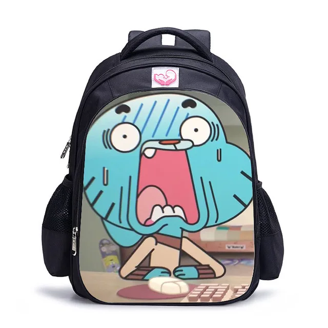 Mochila ortopédica de 16 pulgadas para niños y niñas, morral escolar con diseño de The Amazing World of Gumbal