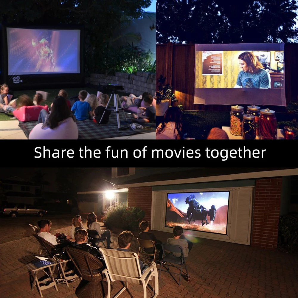 BYINTEK проекционный экран 100 дюймов портативный 16:9 складной проектор экран Передняя Задняя часть для домашнего кинотеатра