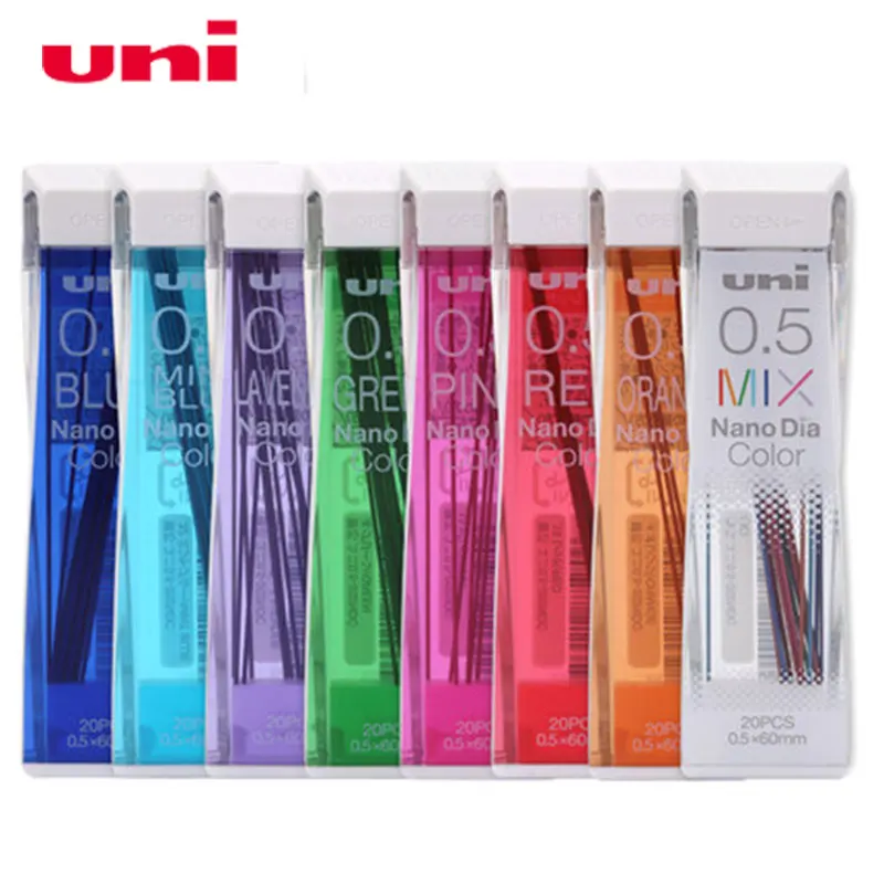 UNI 202NDC สีตะกั่วดินสอ NANO DIA 0.5mm Erasable นักเรียนภาพวาดโดยใช้ดินสอเติมเงิน
