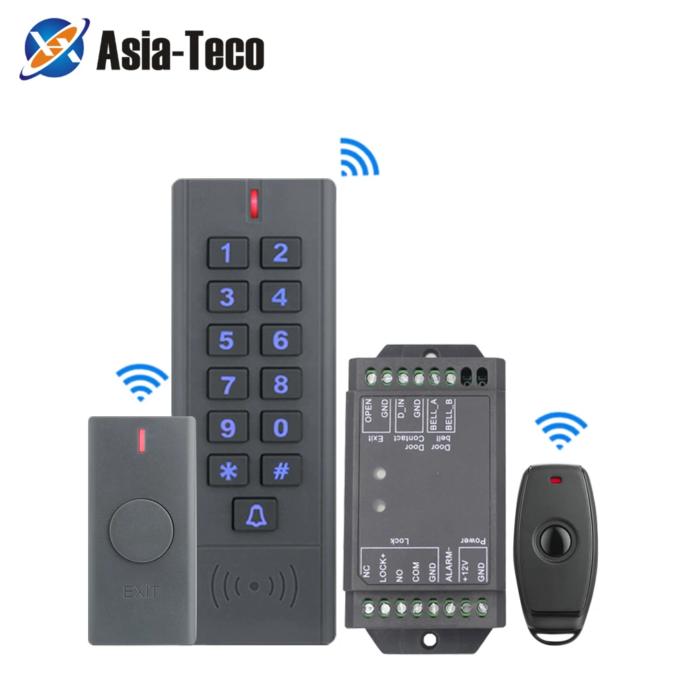 433Mhz Wireles Door Lock Remote Control Access Control Kits 125Khz RFID Access Control Keypad Control Reader Waterproof