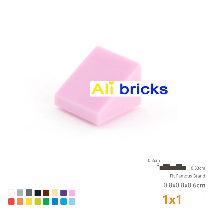 100 stücke DIY Bausteine Figur Glatte Abgeschrägte Ziegel 1x1 Pädagogische Kreative Größe Kompatibel Mit 54200 Spielzeug für Kinder