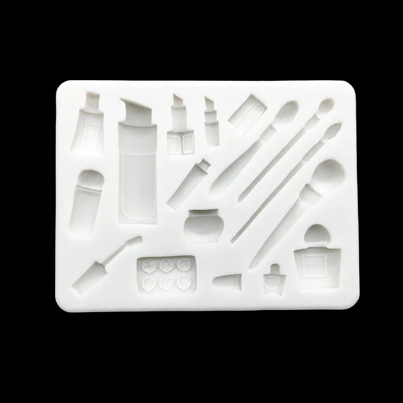 Perfume Lipstick Powder Brush Silicone Sugarcraft Mold Fondant Cake Decorating Tools Cupcake Chocolate Baking Molds