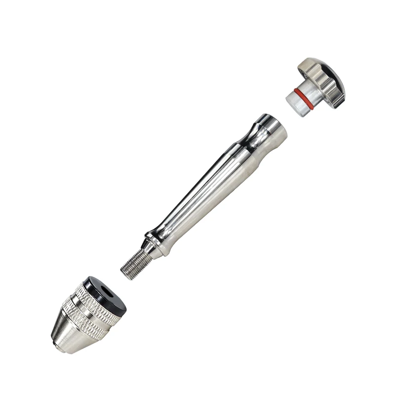 CMCP 1pc Mini Micro Aluminum Hand Drill Hand Manual Drill Chuck For 0.3-3.9mm Twsit Drill Bit Hand Twist Drill