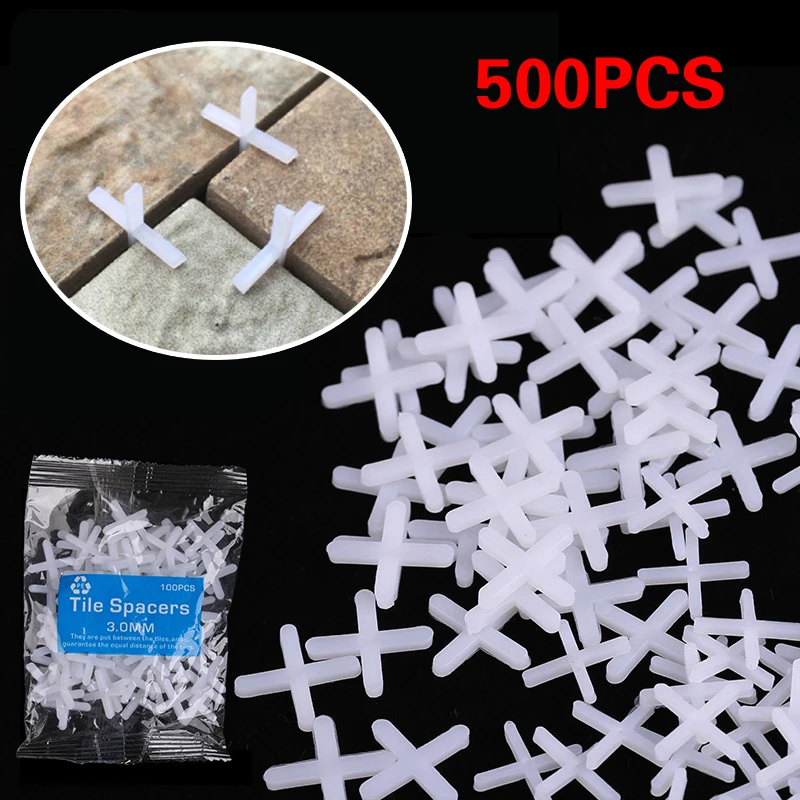 

500pcs 2mm Decoration Tool Ceramic Tiler Spacer Cross Plastic Tile Plumber Reuseable Leveling System Tile Locator Gap Tool