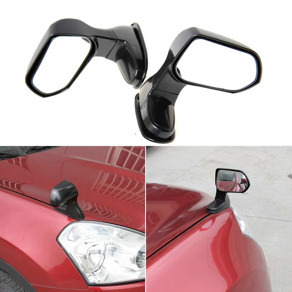 2PCS 4x4 UTE Car Hood Bonnet Blind Spot Mirror Side View Mirrors Adjustable Blindspot Mirror