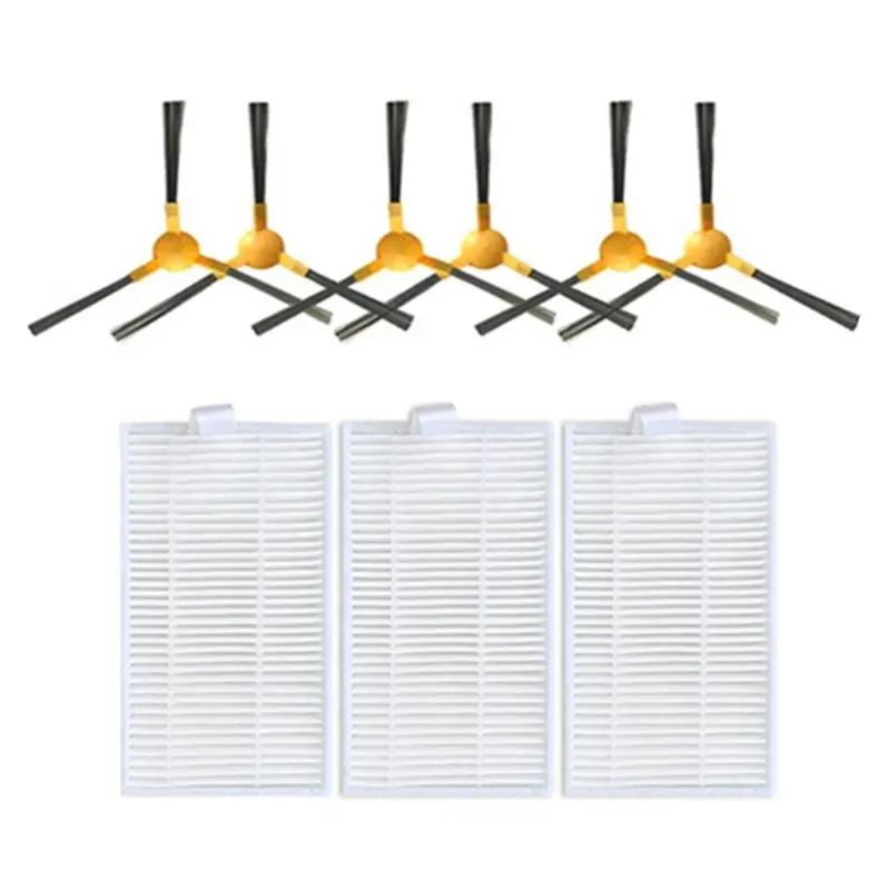 Piezas de repuesto para aspiradora robótica Okam U100, 3 filtros HEPA y 6 cepillos laterales