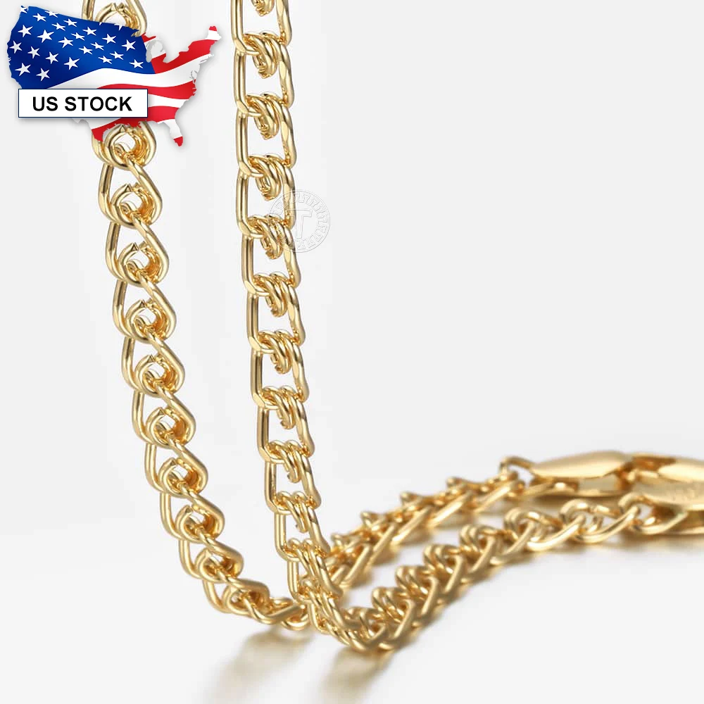 Men Womens Necklace Gold Color Snake Chain 3mm Fashion Link Chic Jewelry Gifts Party Wedding LGN482