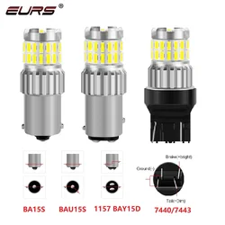 Ampoule LED BAU15S BAY15D 1156, 1x 1200LM Canbus P21W 1157 BA15S, ampoules LED T20 7440 7443 LED DRL, feux de freinage, lumière blanche et rouge