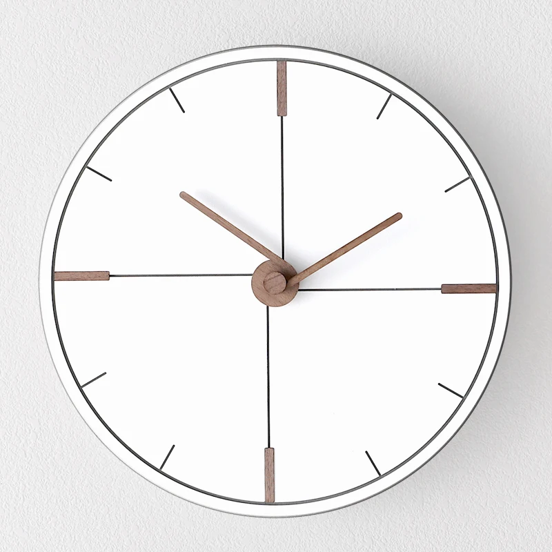 

Nordic Minimalist Wall Clock Modern Design Living Room Decoration Wall Hanging Wooden Clocks Wall Watch Home Decor Silent 12"