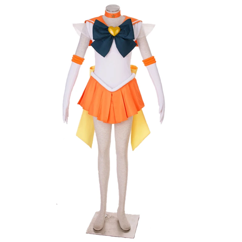 Athemis Anime Sailor Minako Aino Sailor Venus SuperS Cosplay Costume Dress Gloves Brooch Headband Hairpin Bows Custom Made 