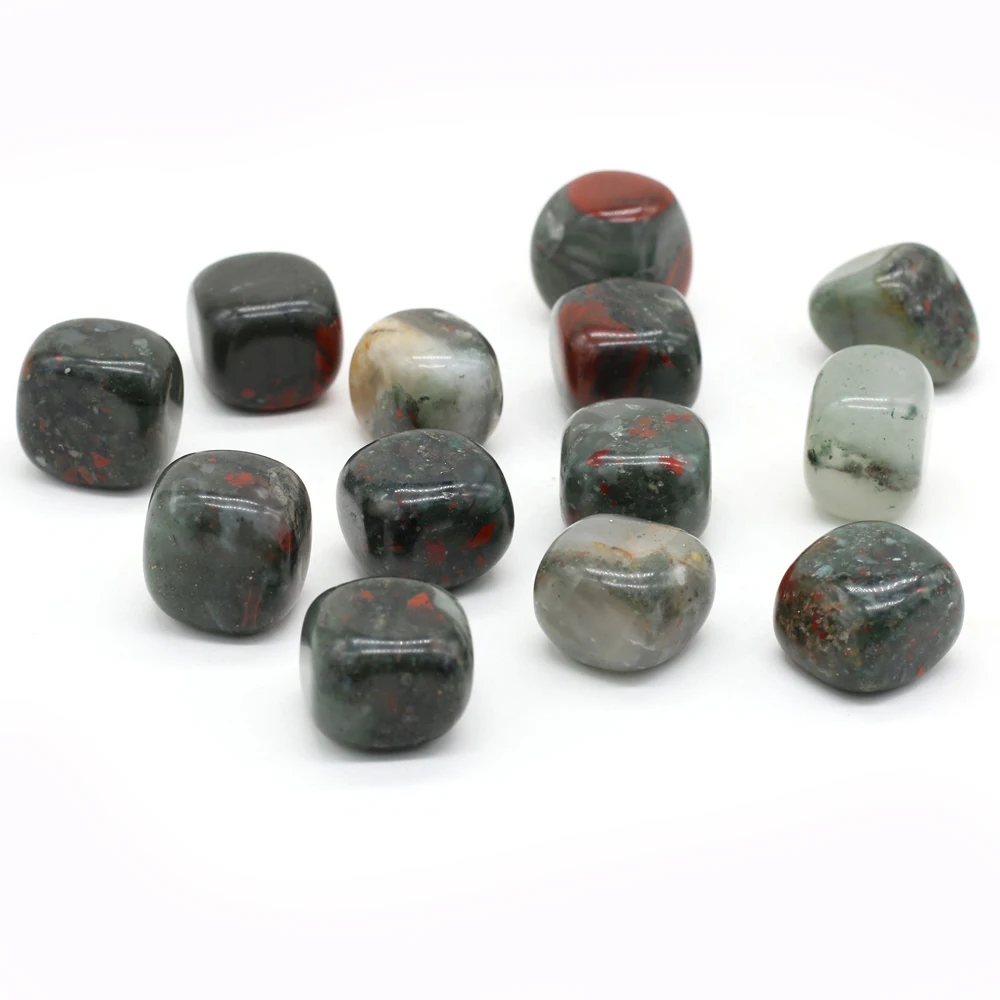 Natural African Bloodstone Healing Crystal Quartz Bulk Energy Tumbled Gem Specimen Collectible Fish Tank Garden Decoration 1PC