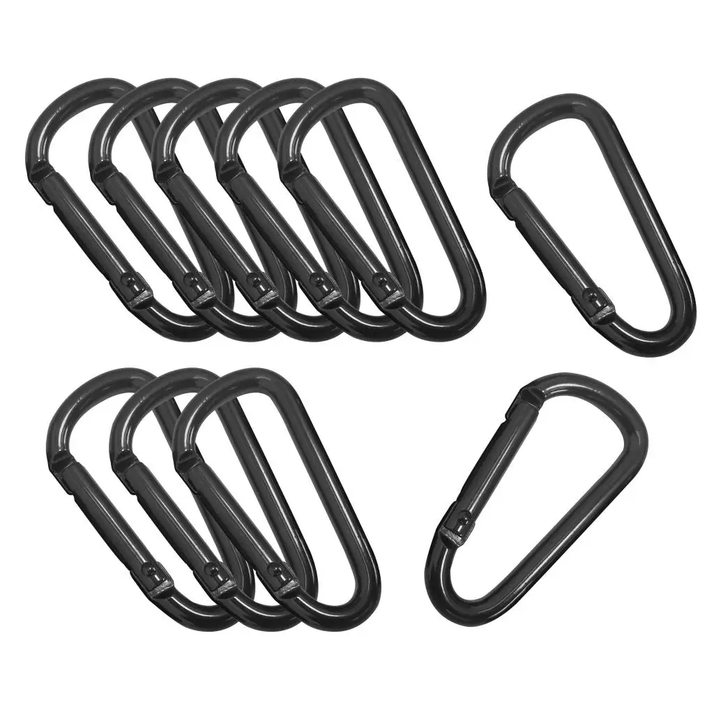 10 Pieces CARABINER Small Spring Clip Snap Clasp Hook Keyring Karabiner D Rings Multipurpose Metal Carabiners Clip Buckles