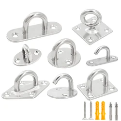 U-Shaped Grampo Anel Gancho de parede, fixo Pad, Eye Plate, Deck Porta Fivela, Teto Mount Hanger, Heavy Duty, 1Pc