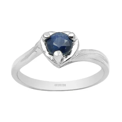 CoLife Jewelry Sapphire Engagement Ring for Woman Solid 925 Silver Sapphire Ring 4mm Natural Sapphire Silver Ring