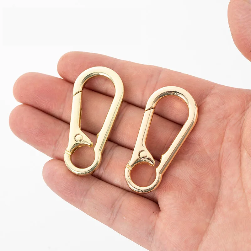 2 Pcs Simple Keychain Metal Spring Clasp Hooks Carabiner Key Ring Connectors For DIY Keychain Jewelry Making Accessories