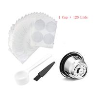 for Nespresso Coffee Capsules Stainless Steel with Disposable Aluminum Seals Easy to Clean Reusable Cup Body-Icafilas
