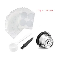 for Nespresso Coffee Capsules Stainless Steel with Disposable Aluminum Seals Easy to Clean Reusable Cup Body-Icafilas