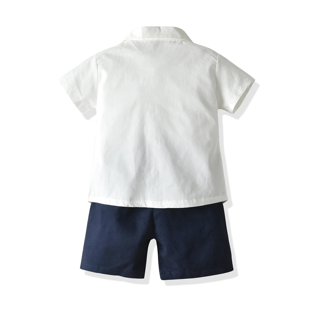 Tem doger summer 2020 new baby boy clothing suits shirts +shorts 2 pcs casual boy suits gentleman clothes infant  sets