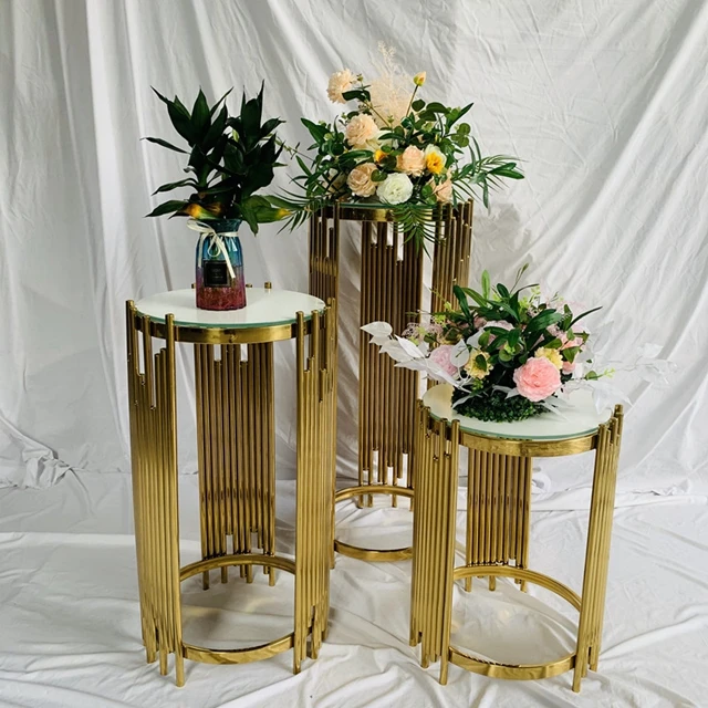 

3pcs/set)Wedding decoration backdrop display stand round Pedestal Stands dessert table props cylinder plinths pedestal 1168