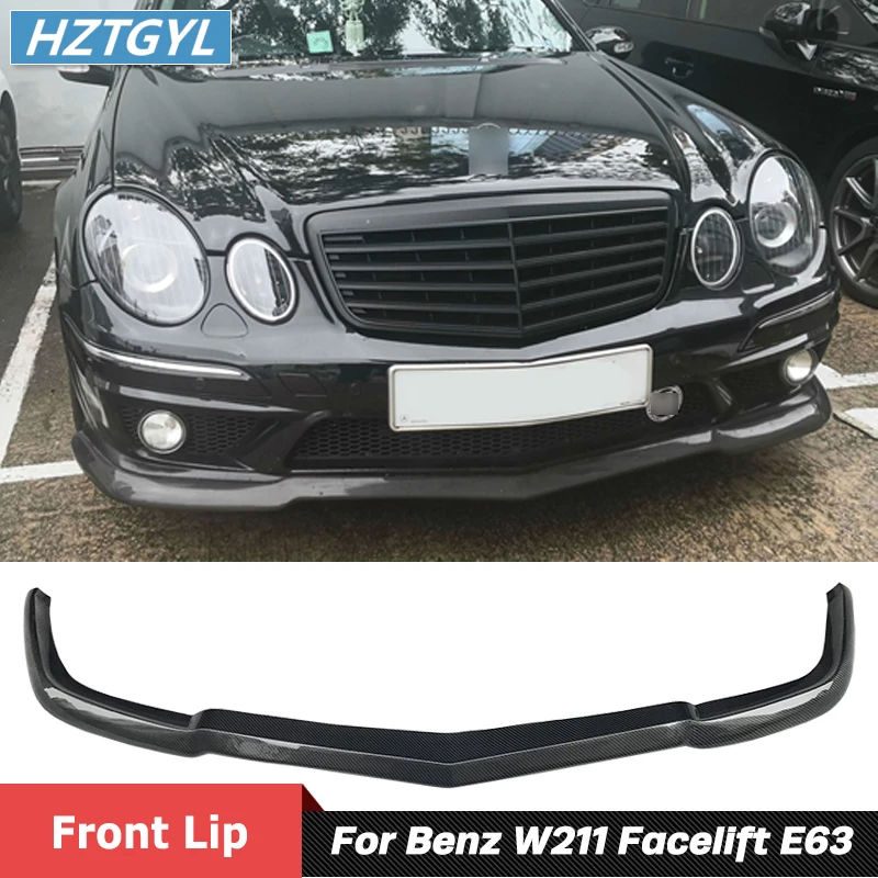 Carbon Fiber Front Bumper Shovel Chin Lip For Mercedes Benz E Class W211 E230 E280 E350 Modify E63 AMG Car Body Kit 2007-2009