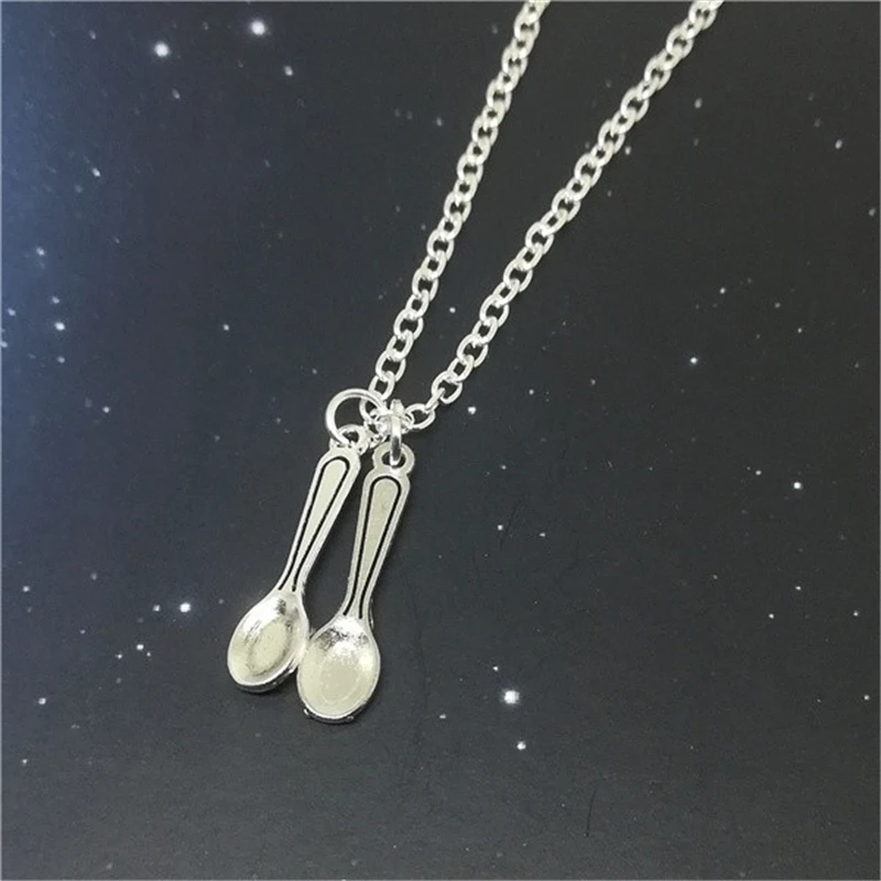 Spoons Necklace Silver Color Spoon Necklace, Silver Color Spoons, Spoon Charm Spoonie Jewelry