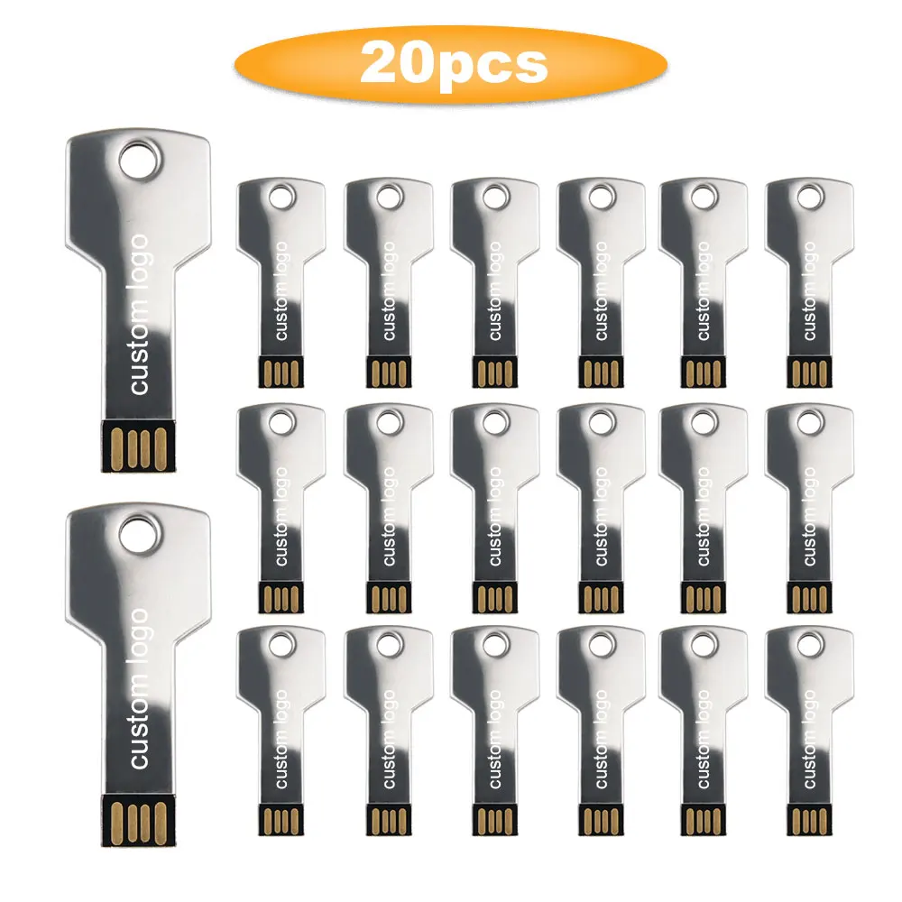 

20pcs/lot usb flash drive metal pen drive 2.0 pendrive 32GB 16GB 8GB 4GB High Speed usb 128GB flash memory 64GB free custom logo