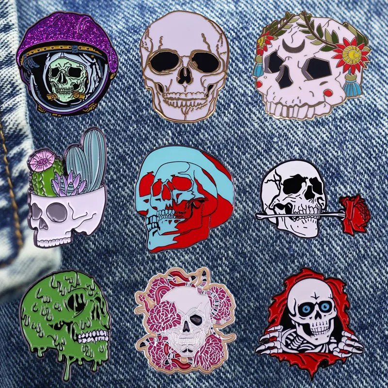 Terror Bone Cartoon Brooch Originality Lapel Metal Enamel Badge Collect Denim Jacket Backpack Pin Given Friends And Fans Gifts