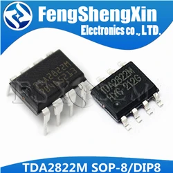 AMPLIFICADOR DE POTENCIA DUAL de bajo voltaje IC, TDA2822M DIP8 SOP8 TDA2822 SOP DIP 2822M DIP-8 SOP-8, 10 unids/lote