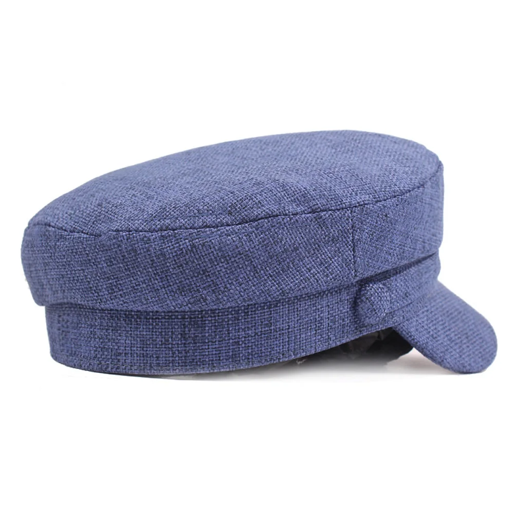 Men Linen Cotton Navy Cap Golf Driving Beret Cabbie Hat Newsboy Flat Ivy Caps HATCS0435