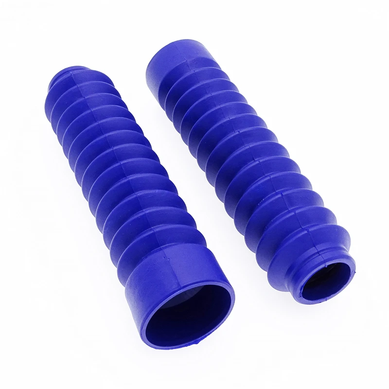 Pair Of Blue Front Fork Dust Covers – Motorcycle Shock Absorber Boots (Universal)