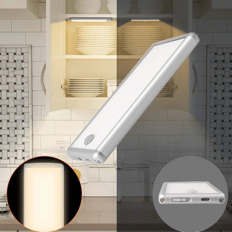 

Led Under Cabinet Lighting Motion Sensor Wireless Rechargeable Cabinet Lights Ultra Thin Led Closet Light for Kitchen Closet