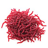 50PCSFishing lure earthworm fishy smell soft bait 3.7cm artificial bloodworm fake bait maggot bait sea fishing crucian carp bait
