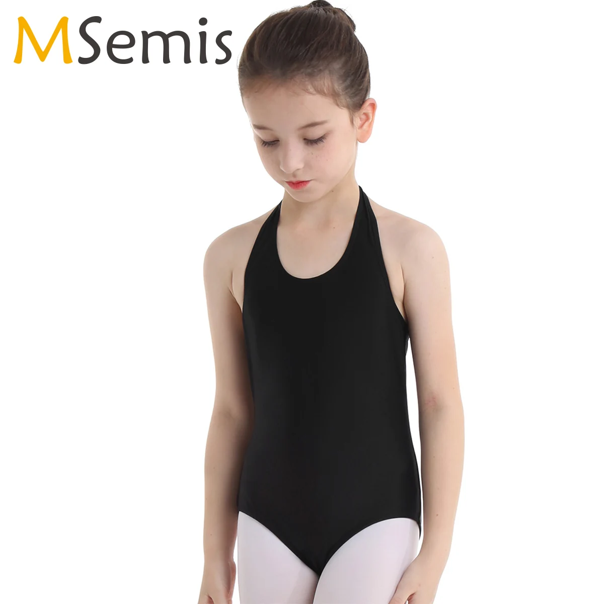 

Kids Girls Ballet Leotard Sleeveless Halter Cutout Back Ballet Dance Gymnastics Leotard Jumpsuit for Girls Ballerina Clothing