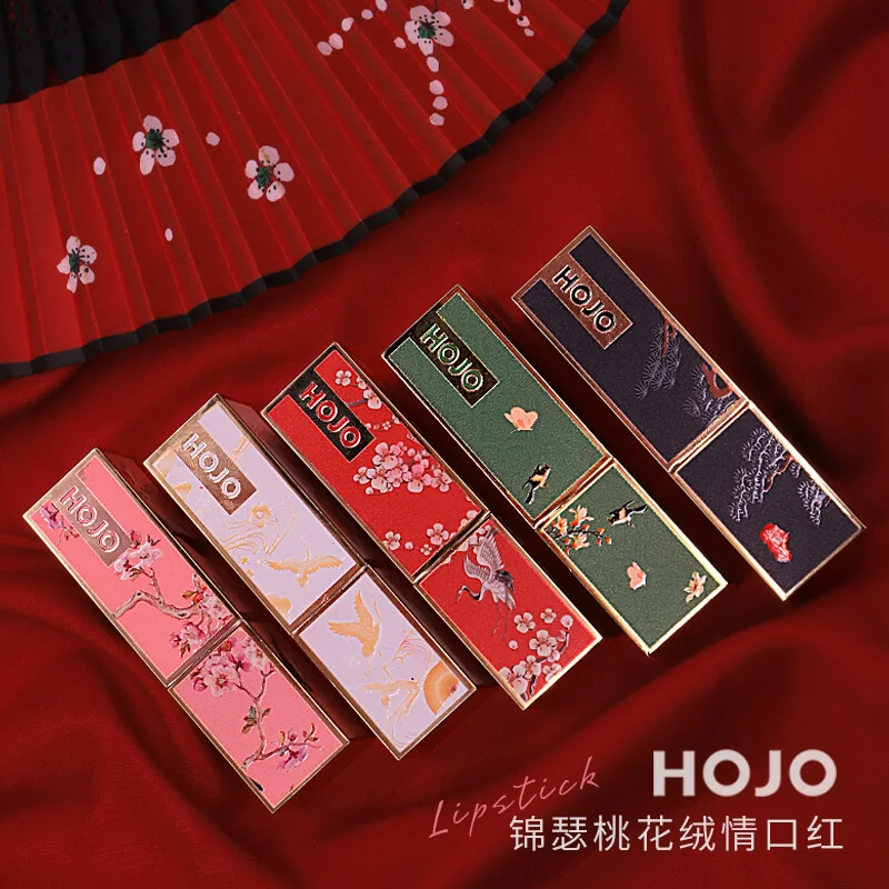 Vintage Oriental Lipstick Nude Matte Moisturizing Sexy 6 Color Optional Velvet Lipstick Makeup Long-lasting Flower Lipstick Gift