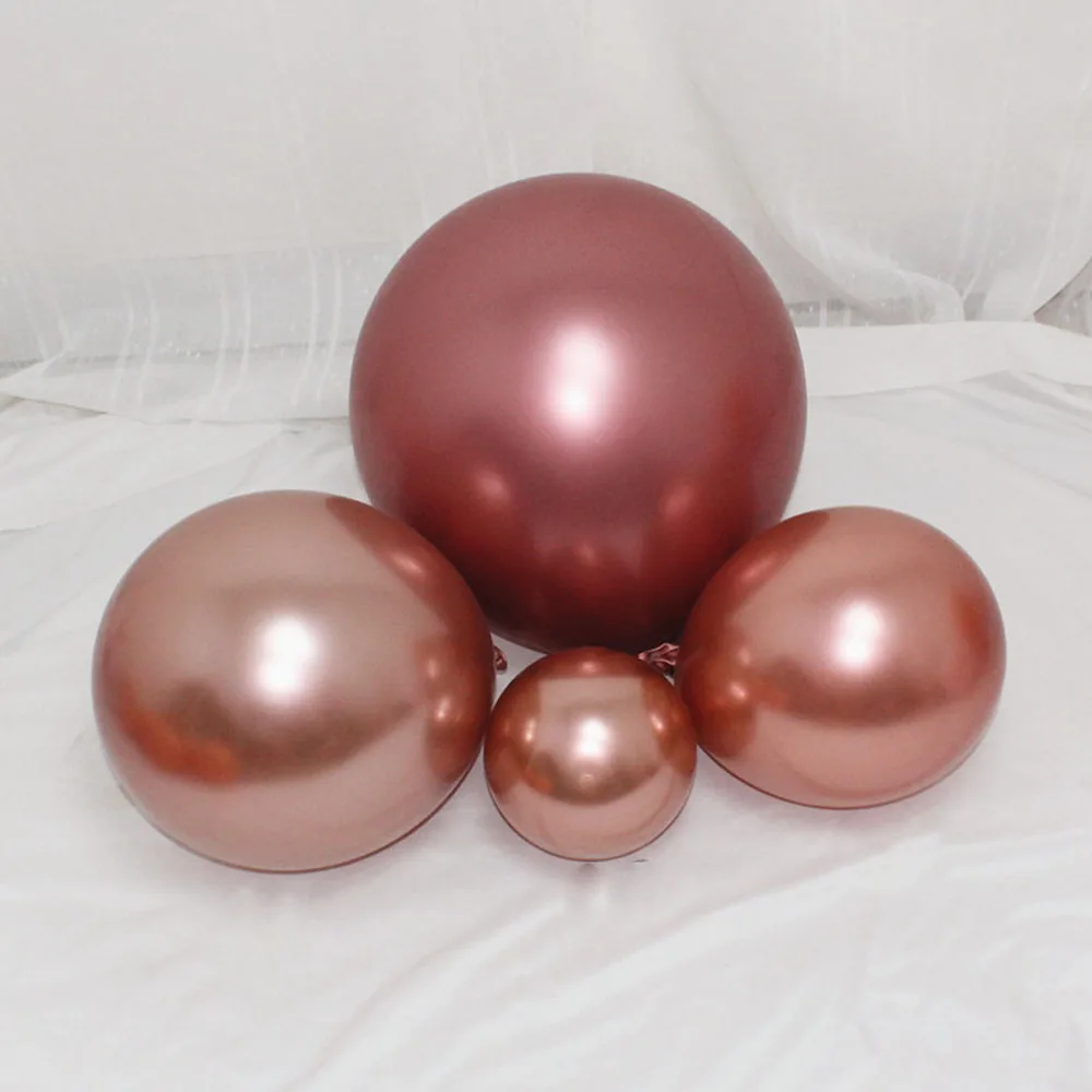 

5/10/12/18 inch Chrome Rose Gold Balloon Flashing Metal Balloon Thicken Pearly Metal Wedding Decoration Metallic Balloons