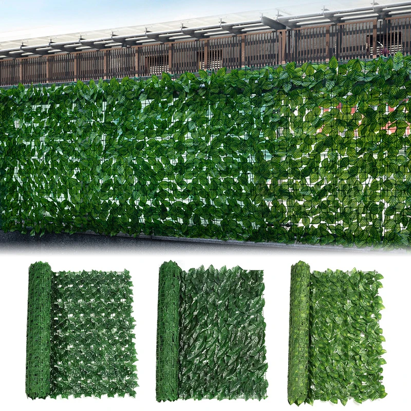 Artificial Plant Leaf Fence Net Artificial Hedges Faux Lvy Vine Leaf Decoration Simulation Green Plants for Outdoor Garden Decor