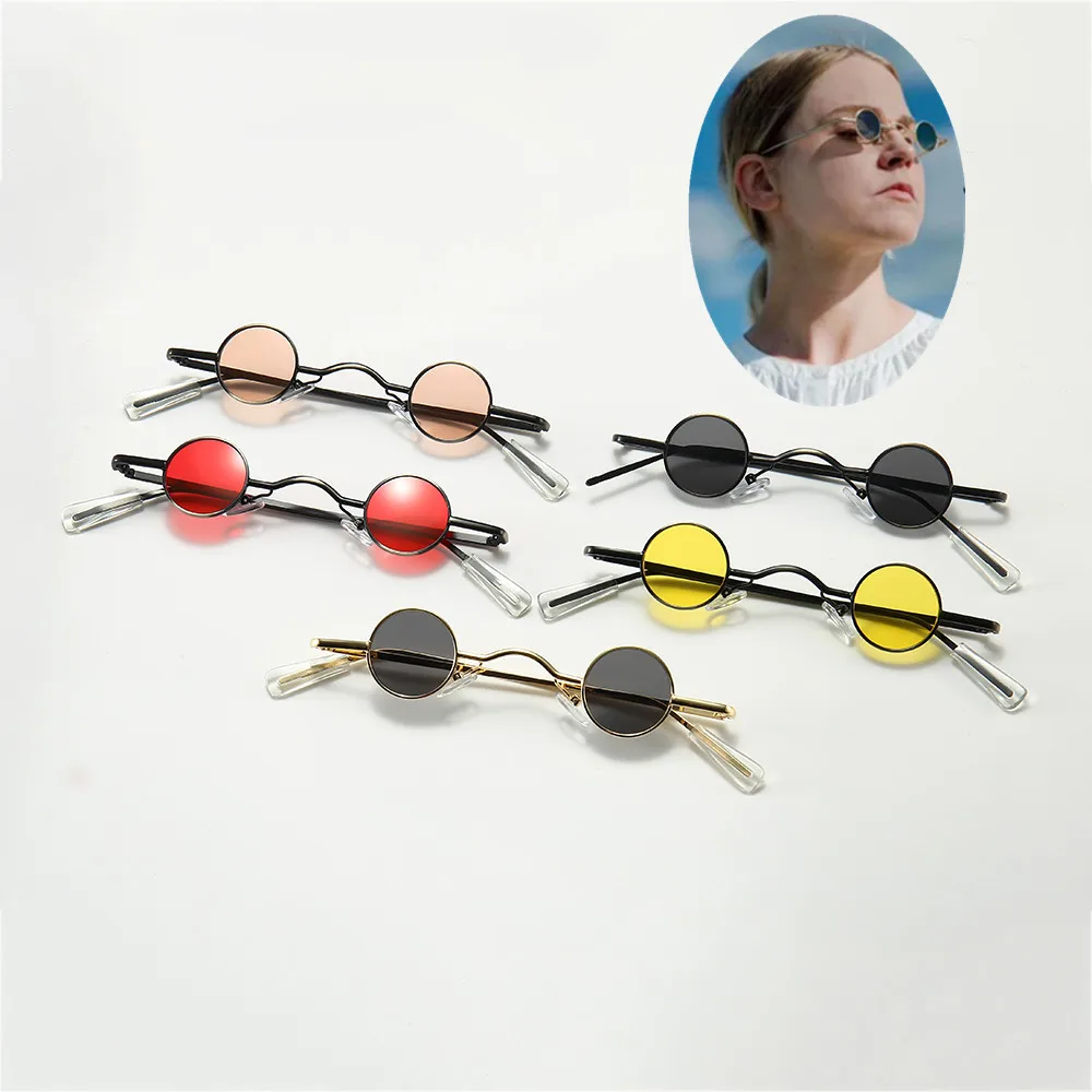 Retro Mini Sunglasses Round Men Metal Frame Gold Black Red Small Round Framed Sun Glasses For Women Eye Care Accessories