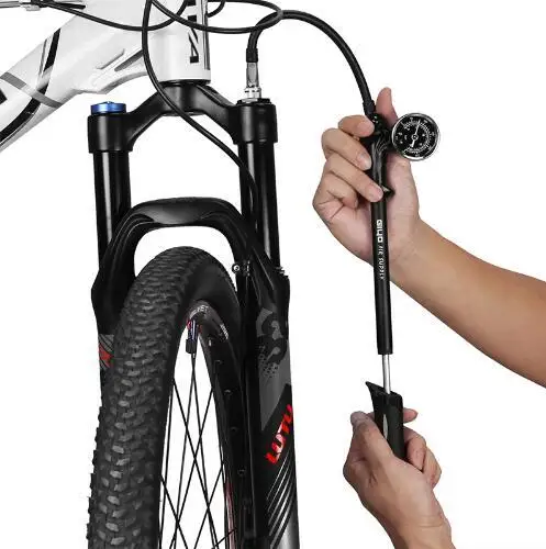 GIYO GS-02D High-pressure Air Shock Pump For Fork Rear Suspension Cycling Mini Hose Air Inflator Schrader Bike Bicycle Fork