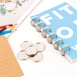 Silvery T-shape Hole Binding Buckle Mushroom Binder Ring Notebook Binder Discs 360 Degree Foldable DIY Planner Office Supplies