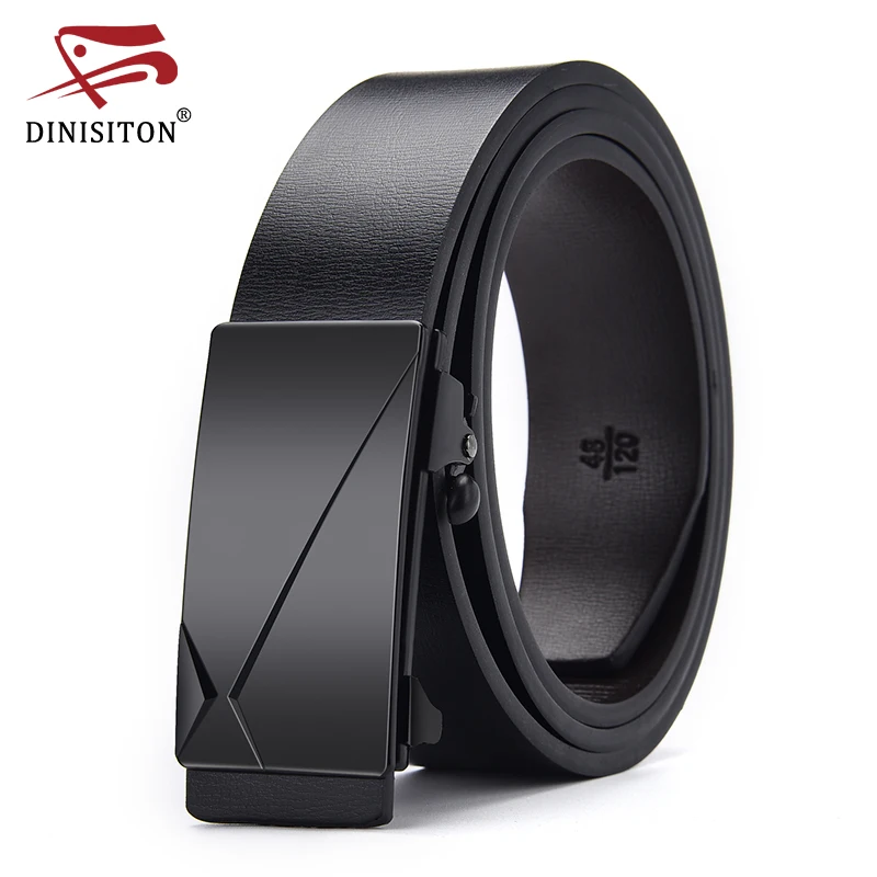 DINISITON Brand Men\'s belt Automatic Buckle Genuine Leather Belts For man jeans Top Quality Famous Brand Male Strap Dropshipping