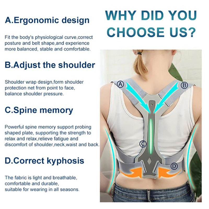 YOSYO Posture Corrector for Men and Women Adjustable Upper Posture Brace for Support,Providing Shoulder-Neck-Back Relief Pain