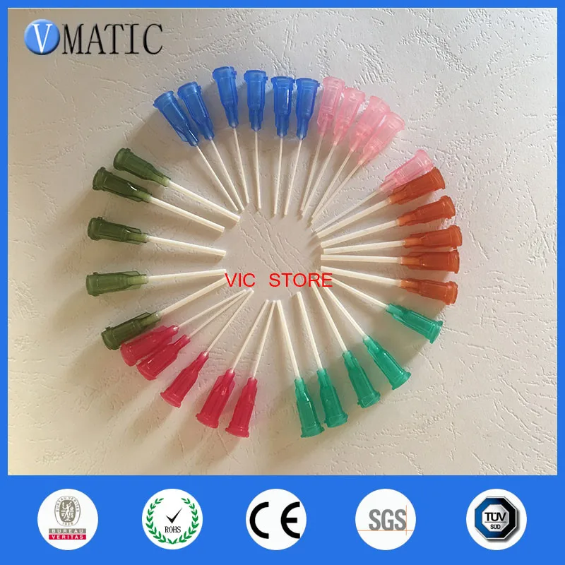 Free Shipping 600Pcs 1'' Length PP Flexible Dispensing Needle Tips 14-25G Mix Pack 1 Inch PP Flexible Dispenser Needle